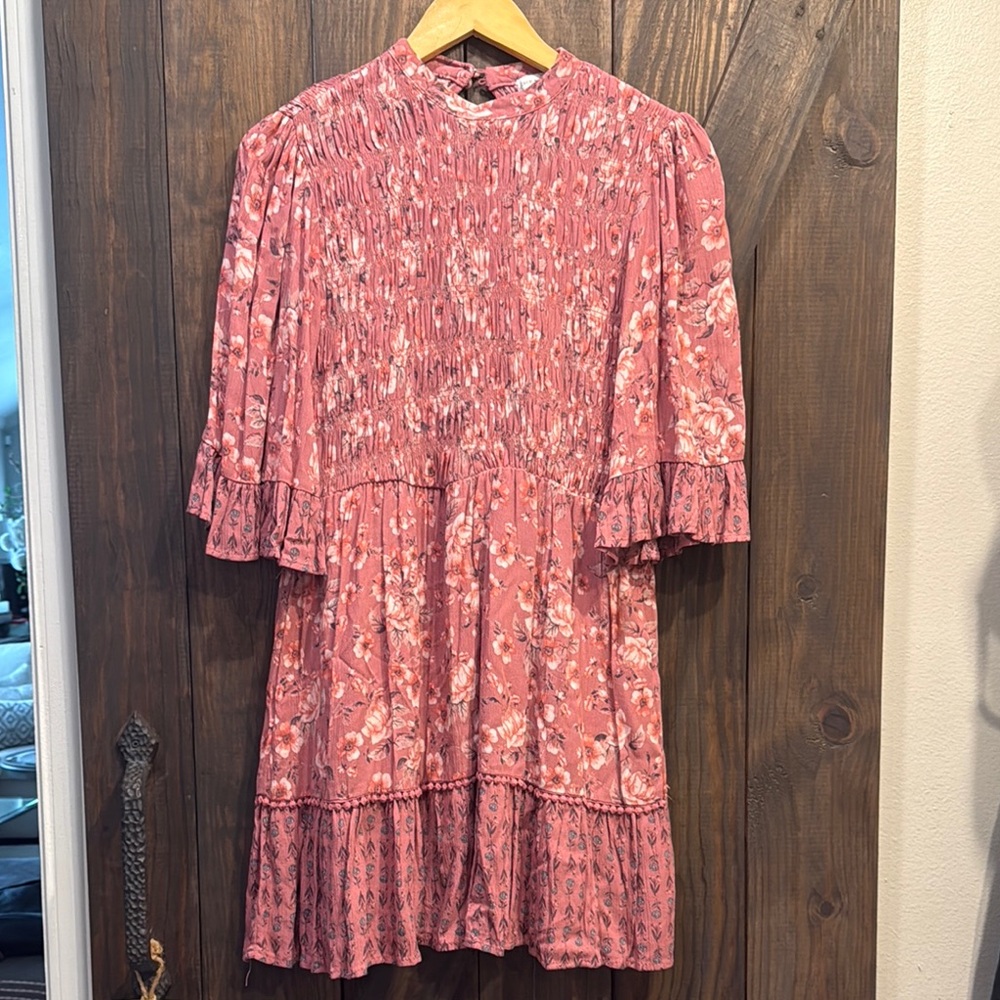 Floral Pink Mini Dress